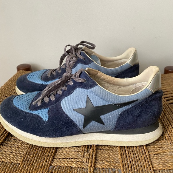 HAUS Golden Goose Shoes Women’s 7 Suede Blue and Black Star Sneakers - Picture 1 of 8